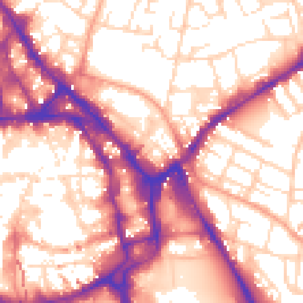 Daytime road noise heatmap for NG1 1DS