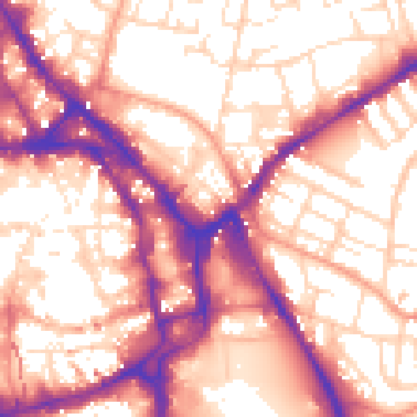 Daytime road noise heatmap for NG1 1DT