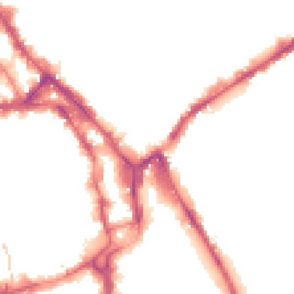 Night-time road noise heatmap for NG1 1DU