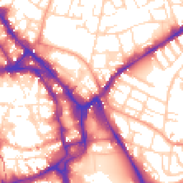 Daytime road noise heatmap for NG1 1DW