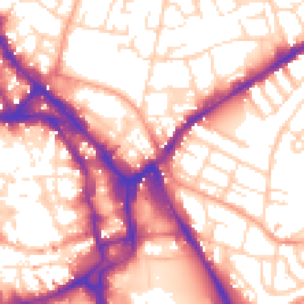 Daytime road noise heatmap for NG1 1DX