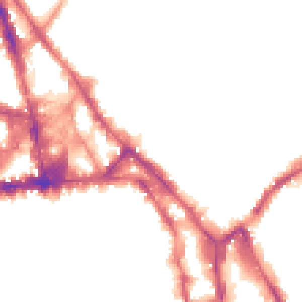 Night-time road noise heatmap for NG1 1DY