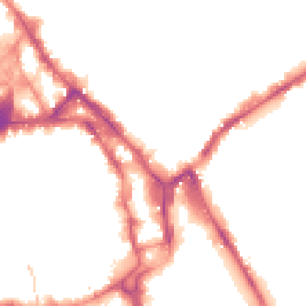 Night-time road noise heatmap for NG1 1EE