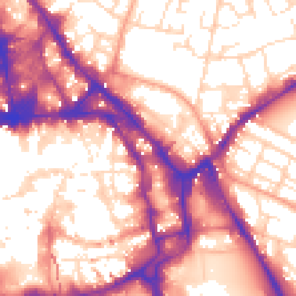 Daytime road noise heatmap for NG1 1EF