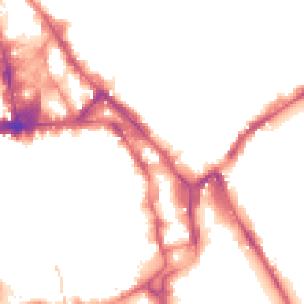 Night-time road noise heatmap for NG1 1EN