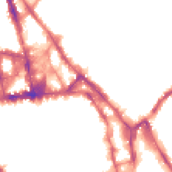 Night-time road noise heatmap for NG1 1EQ