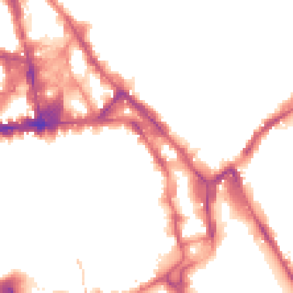 Night-time road noise heatmap for NG1 1ER