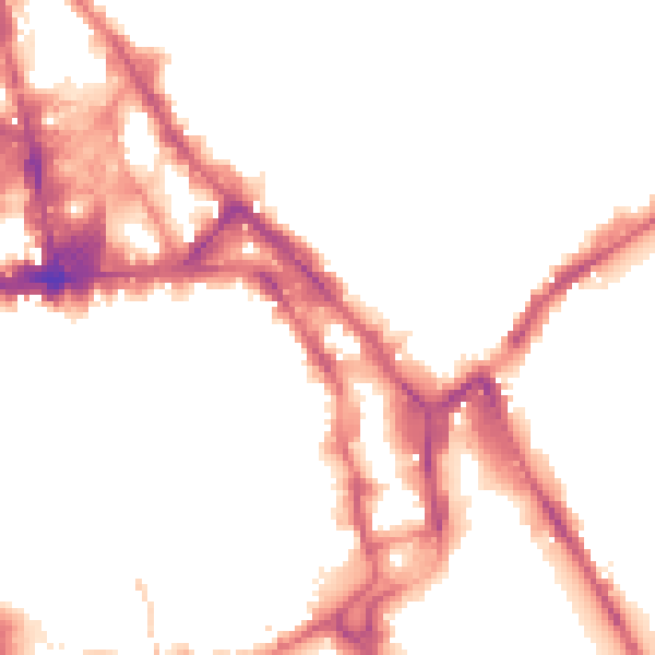 Night-time road noise heatmap for NG1 1ES