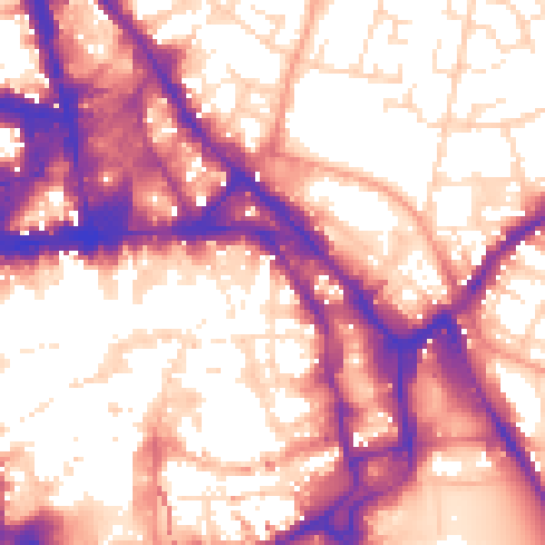 Daytime road noise heatmap for NG1 1FB