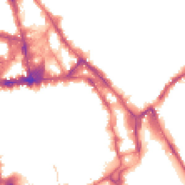 Night-time road noise heatmap for NG1 1FB