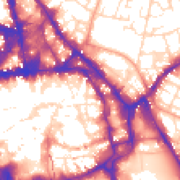 Daytime road noise heatmap for NG1 1FD