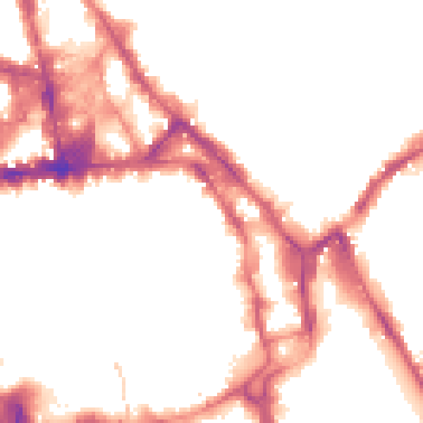 Night-time road noise heatmap for NG1 1FD