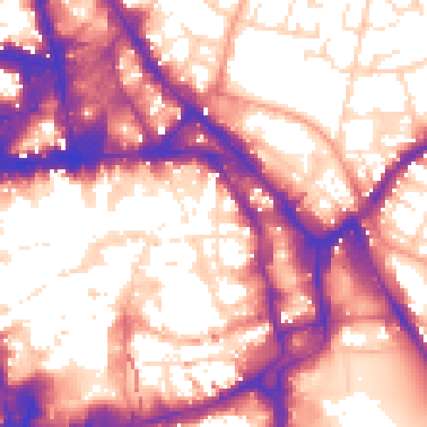 Daytime road noise heatmap for NG1 1FE
