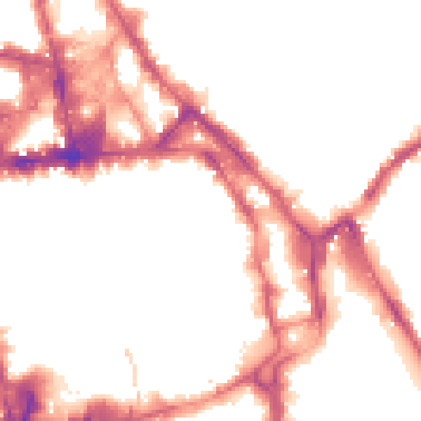 Night-time road noise heatmap for NG1 1FE