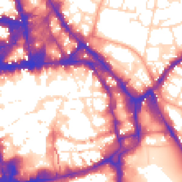 Daytime road noise heatmap for NG1 1FF