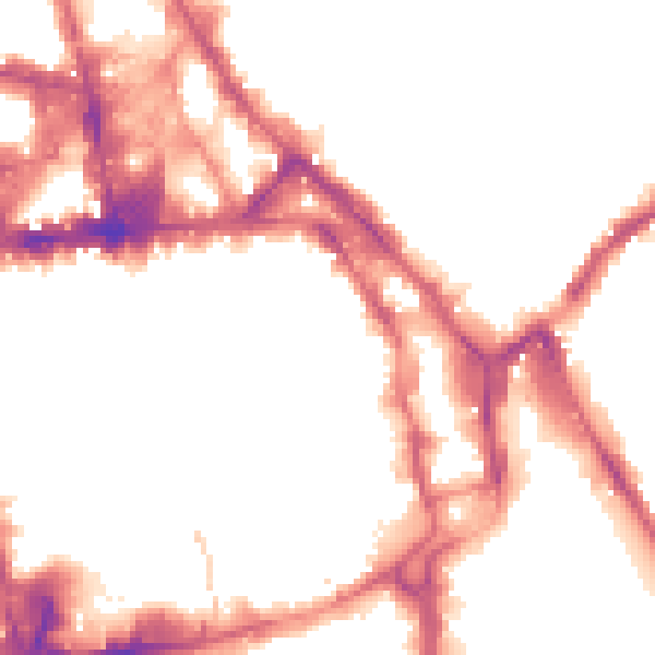 Night-time road noise heatmap for NG1 1FF