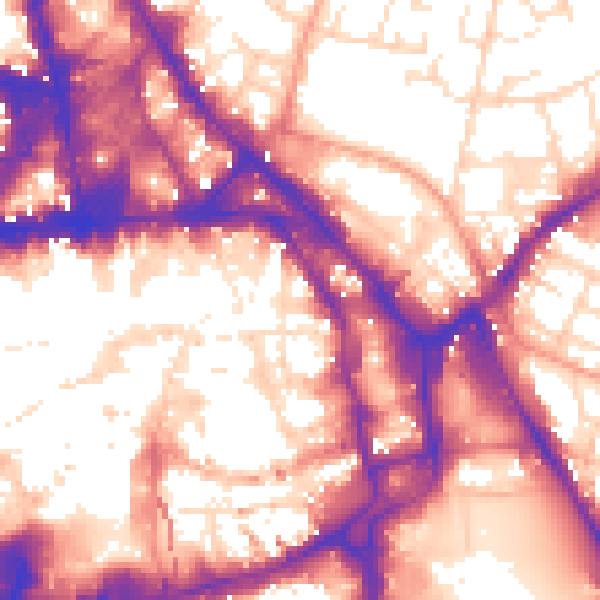 Daytime road noise heatmap for NG1 1FG