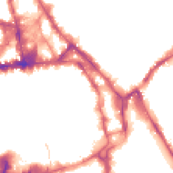 Night-time road noise heatmap for NG1 1FG