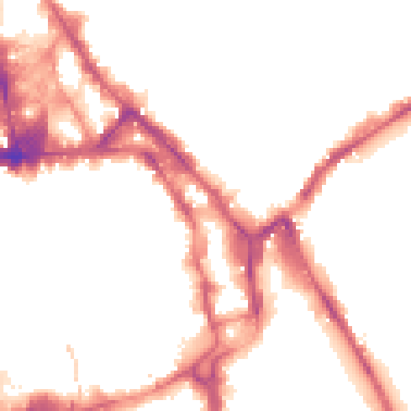 Night-time road noise heatmap for NG1 1FH