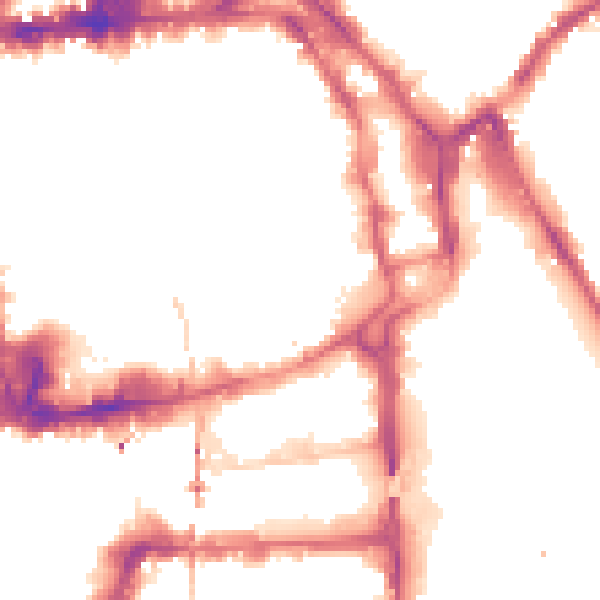 Night-time road noise heatmap for NG1 1GT
