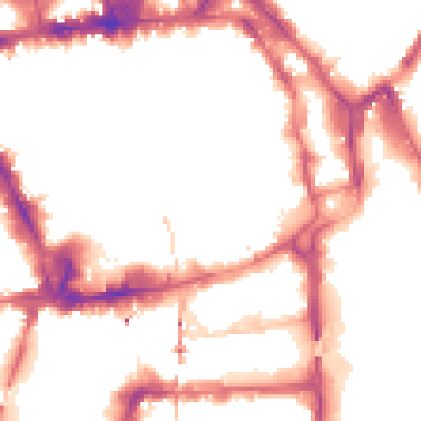 Night-time road noise heatmap for NG1 1HN