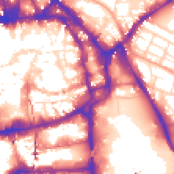 Daytime road noise heatmap for NG1 1HZ