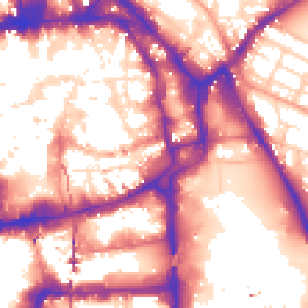 Daytime road noise heatmap for NG1 1JB
