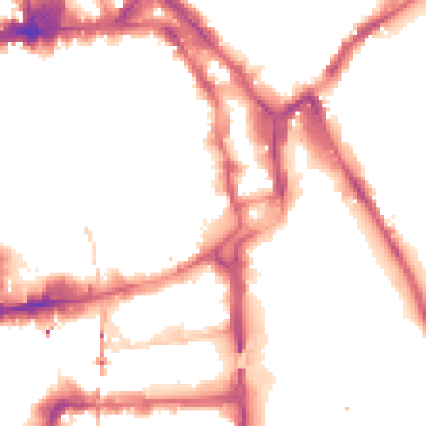 Night-time road noise heatmap for NG1 1JB