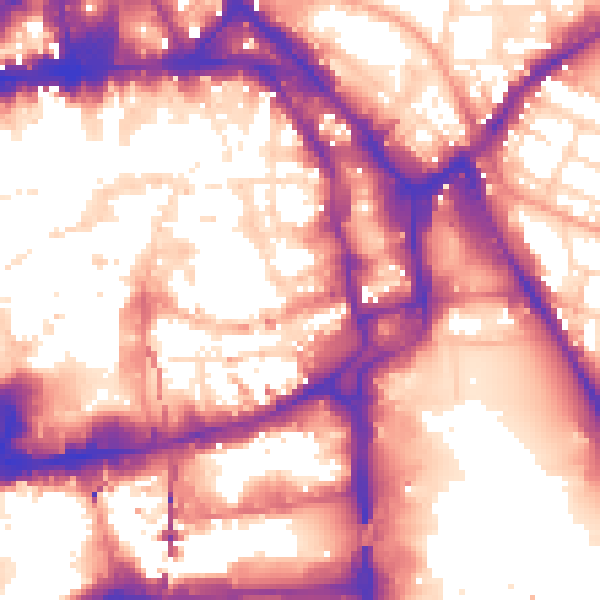 Daytime road noise heatmap for NG1 1JH