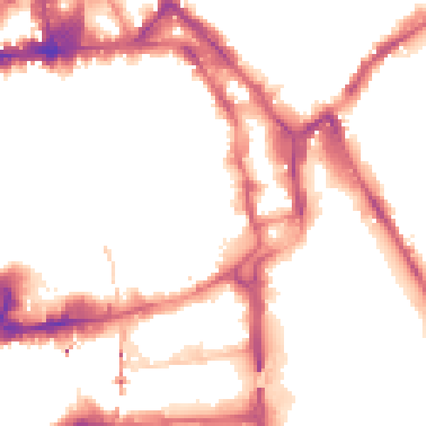 Night-time road noise heatmap for NG1 1JH