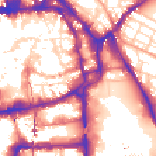 Daytime road noise heatmap for NG1 1JQ