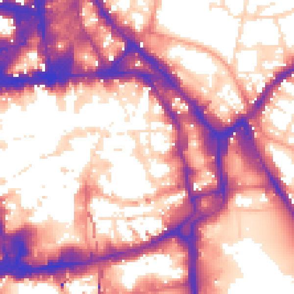 Daytime road noise heatmap for NG1 1JS