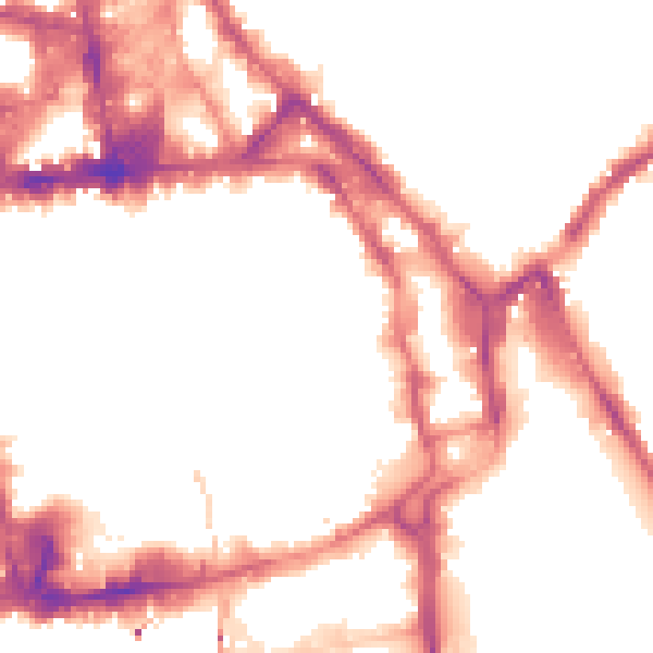 Night-time road noise heatmap for NG1 1JS
