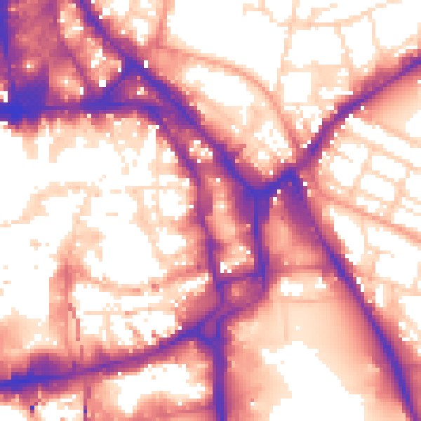 Daytime road noise heatmap for NG1 1JW