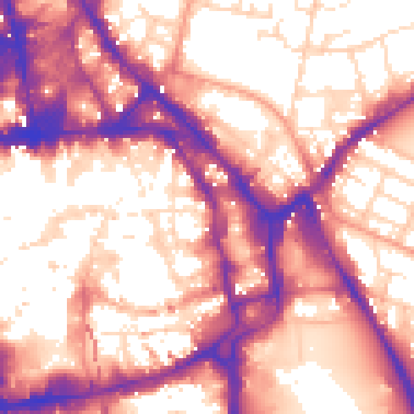 Daytime road noise heatmap for NG1 1JZ
