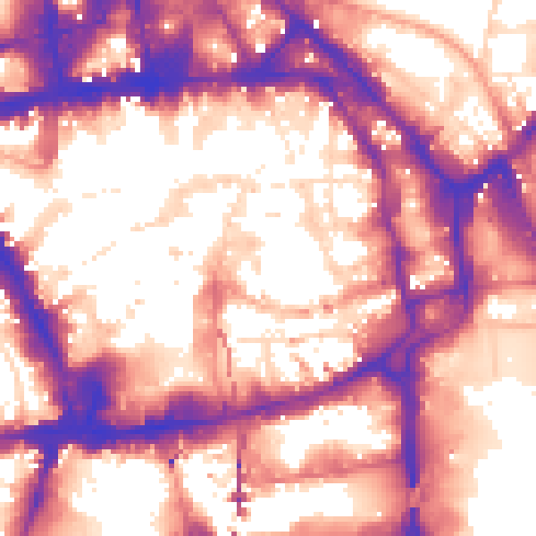 Daytime road noise heatmap for NG1 1QN