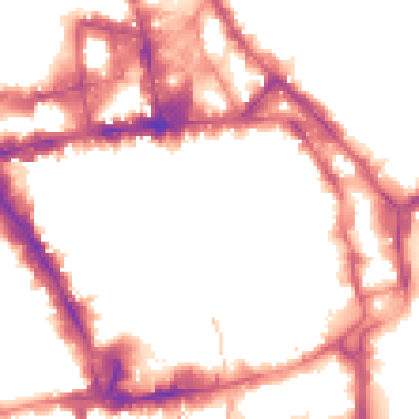 Night-time road noise heatmap for NG1 2EX