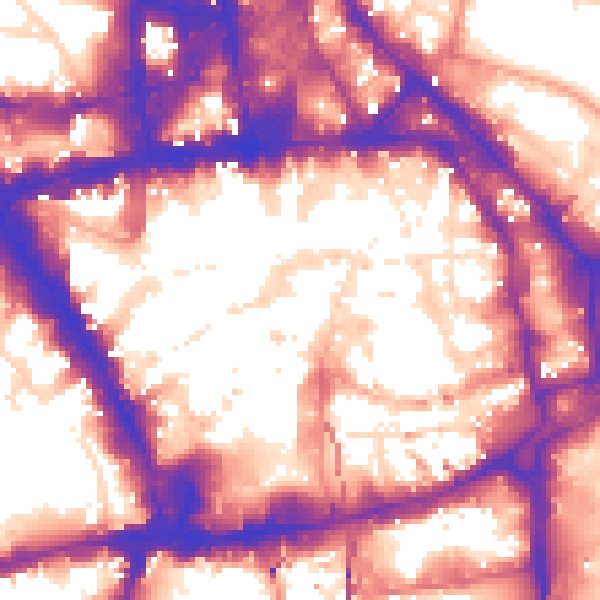 Daytime road noise heatmap for NG1 2HA