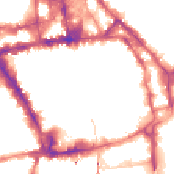 Night-time road noise heatmap for NG1 2HG