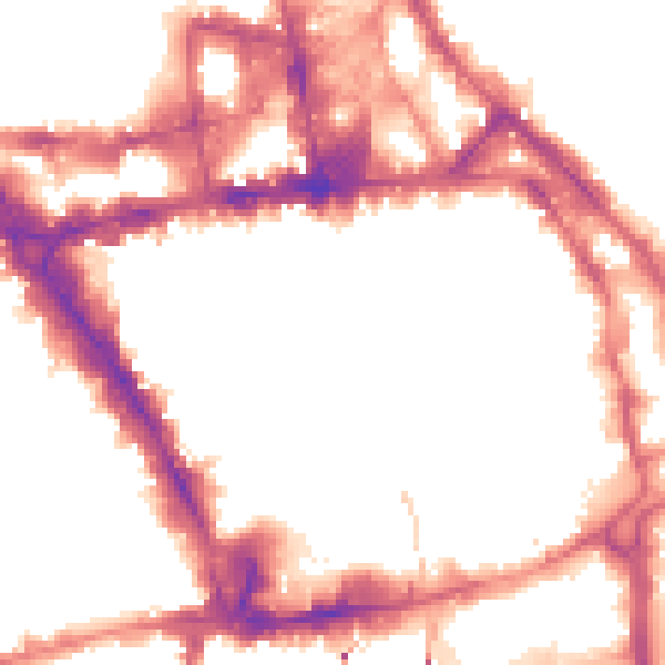 Night-time road noise heatmap for NG1 2HW