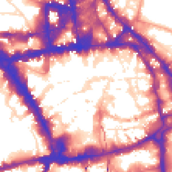Daytime road noise heatmap for NG1 2JD