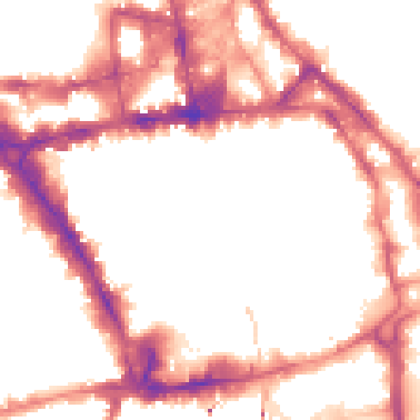 Night-time road noise heatmap for NG1 2JD