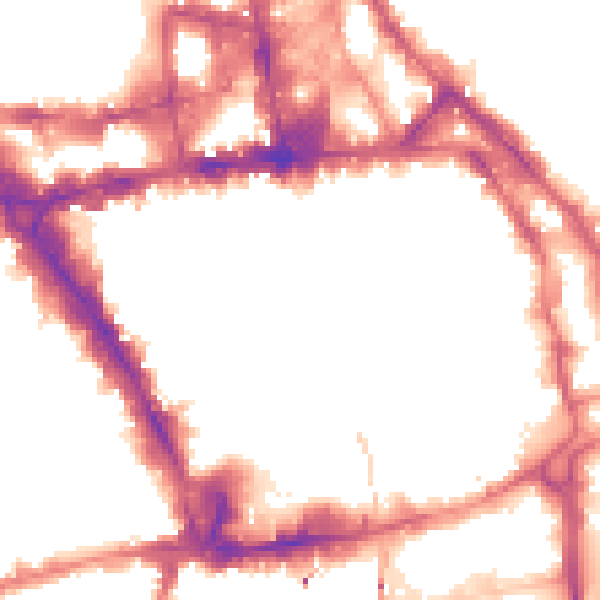 Night-time road noise heatmap for NG1 2JF