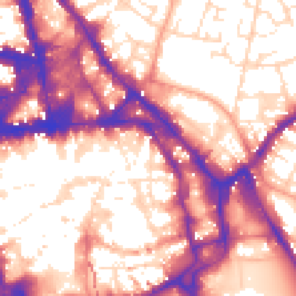 Daytime road noise heatmap for NG1 3AH