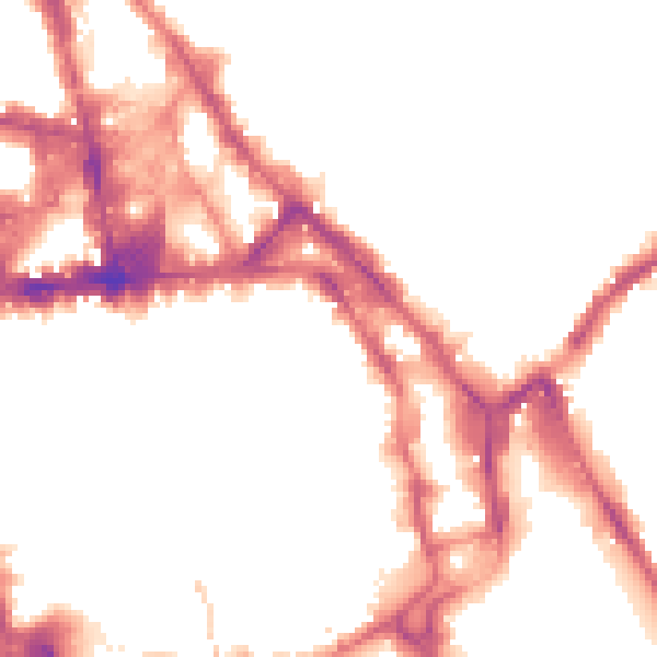 Night-time road noise heatmap for NG1 3AH