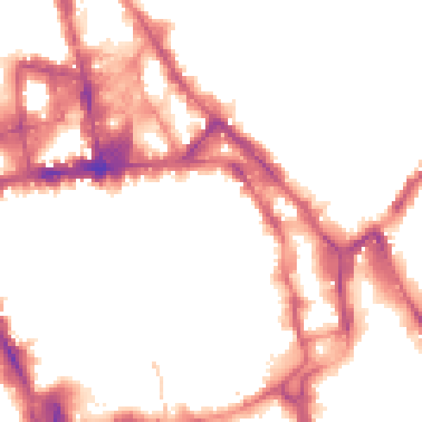 Night-time road noise heatmap for NG1 3AL
