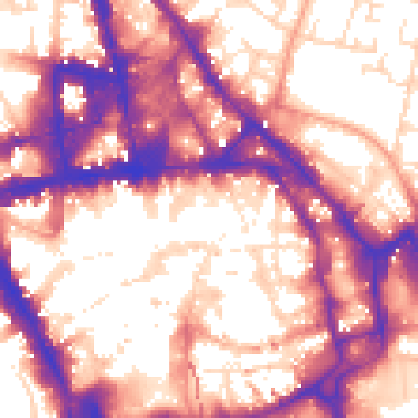 Daytime road noise heatmap for NG1 3BH