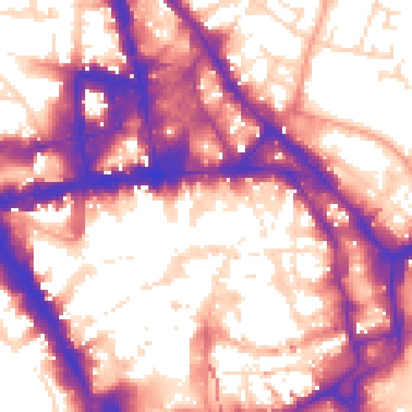 Daytime road noise heatmap for NG1 3BT