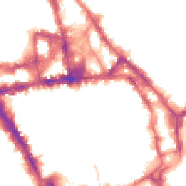Night-time road noise heatmap for NG1 3BT