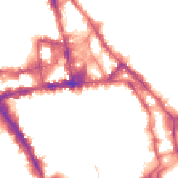 Night-time road noise heatmap for NG1 3DA